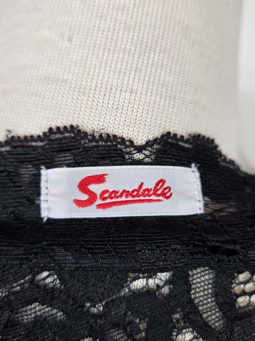 Scandale Paris Vintage Black Lace Chiffon Babydoll Mini Nightgown Lingerie Small - Picture 16 of 16